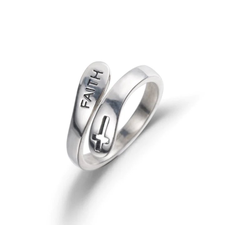 SILVER FAITH RING -  PERSONALIZE