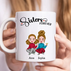 Für immer Schwestern – Personalisierte Tasse