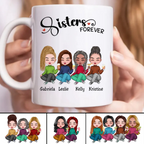 Für immer Schwestern – Personalisierte Tasse