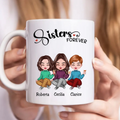 Für immer Schwestern – Personalisierte Tasse