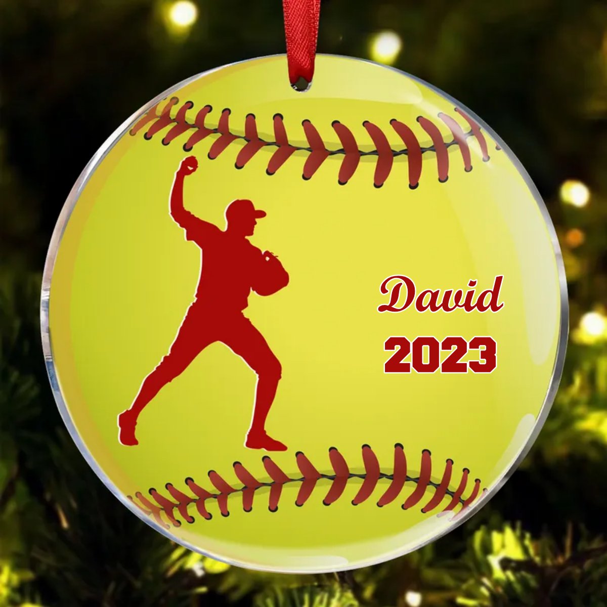 Amateurs de softball - Softball - Décoration ronde personnalisée