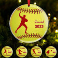 Softball-Liebhaber - Softball - Personalisierter runder Christbaumanhänger