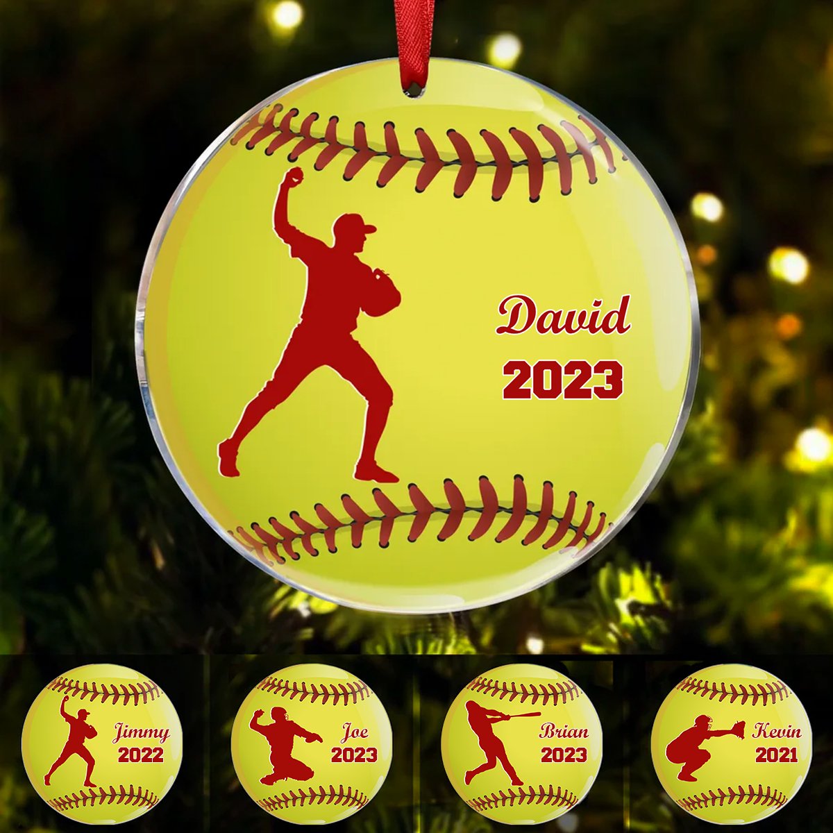 Amateurs de softball - Softball - Décoration ronde personnalisée