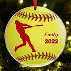 Softball-Liebhaber - Softball - Personalisierter runder Christbaumanhänger