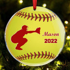 Softball-Liebhaber - Softball - Personalisierter runder Christbaumanhänger