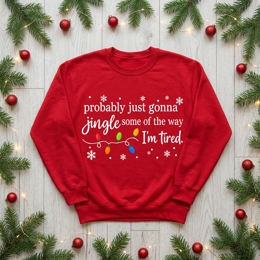 Sweatshirt đỏ Jingle I’m tired