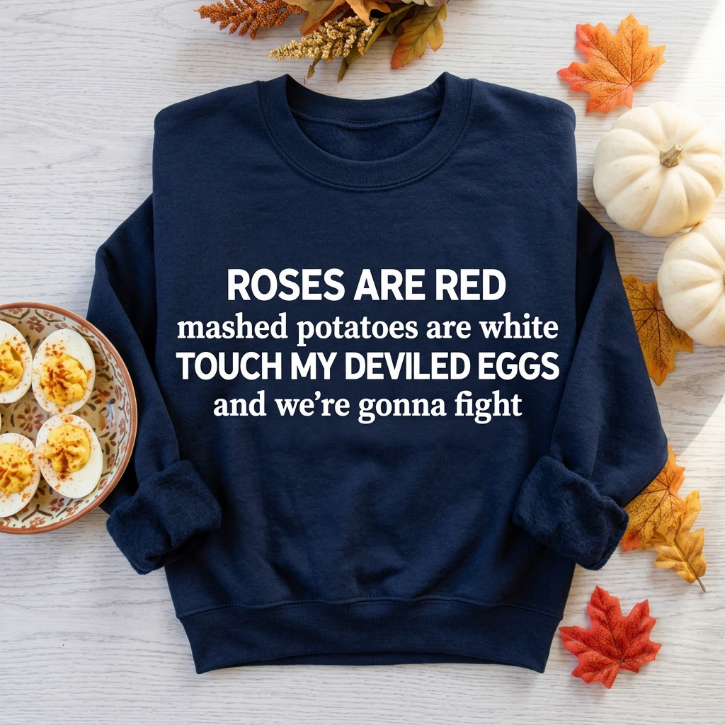 Sweatshirt Navy trên nền gỗ