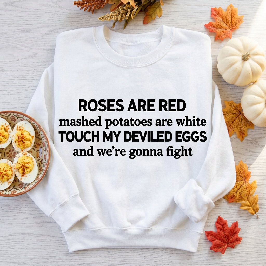 Sweatshirt White trên nền gỗ