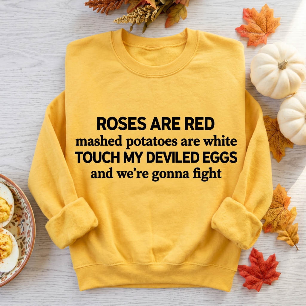 Sweatshirt Yellow trên nền gỗ