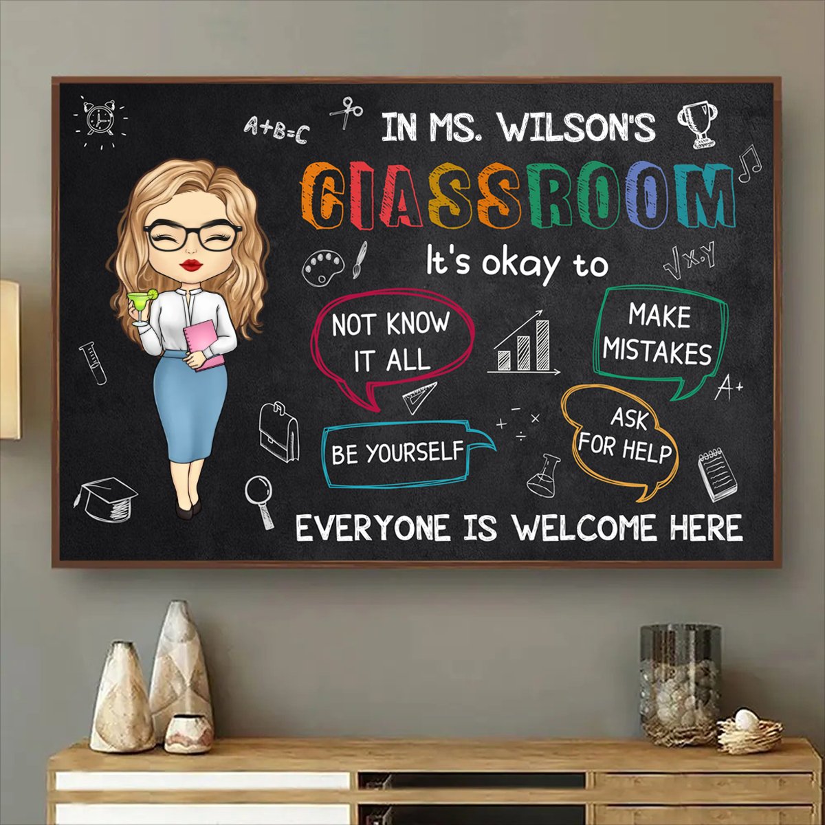 Teacher - In This Classroom It's Okay To - Personalized Poster