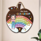 Teacher - You Belong Here - Personalized Apple Wood Sign