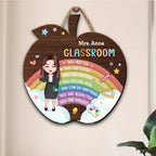 Teacher - You Belong Here - Personalized Apple Wood Sign