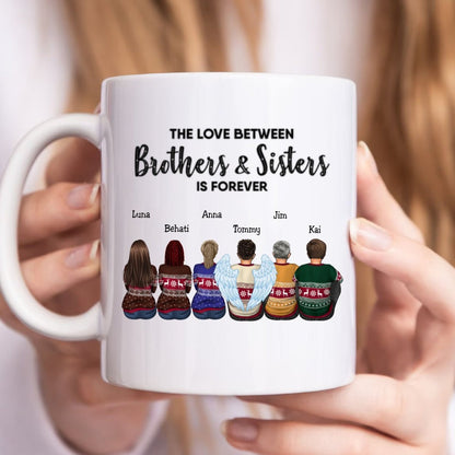 The Love Between Brothers And Sisters Is Forever - Personalized Mug