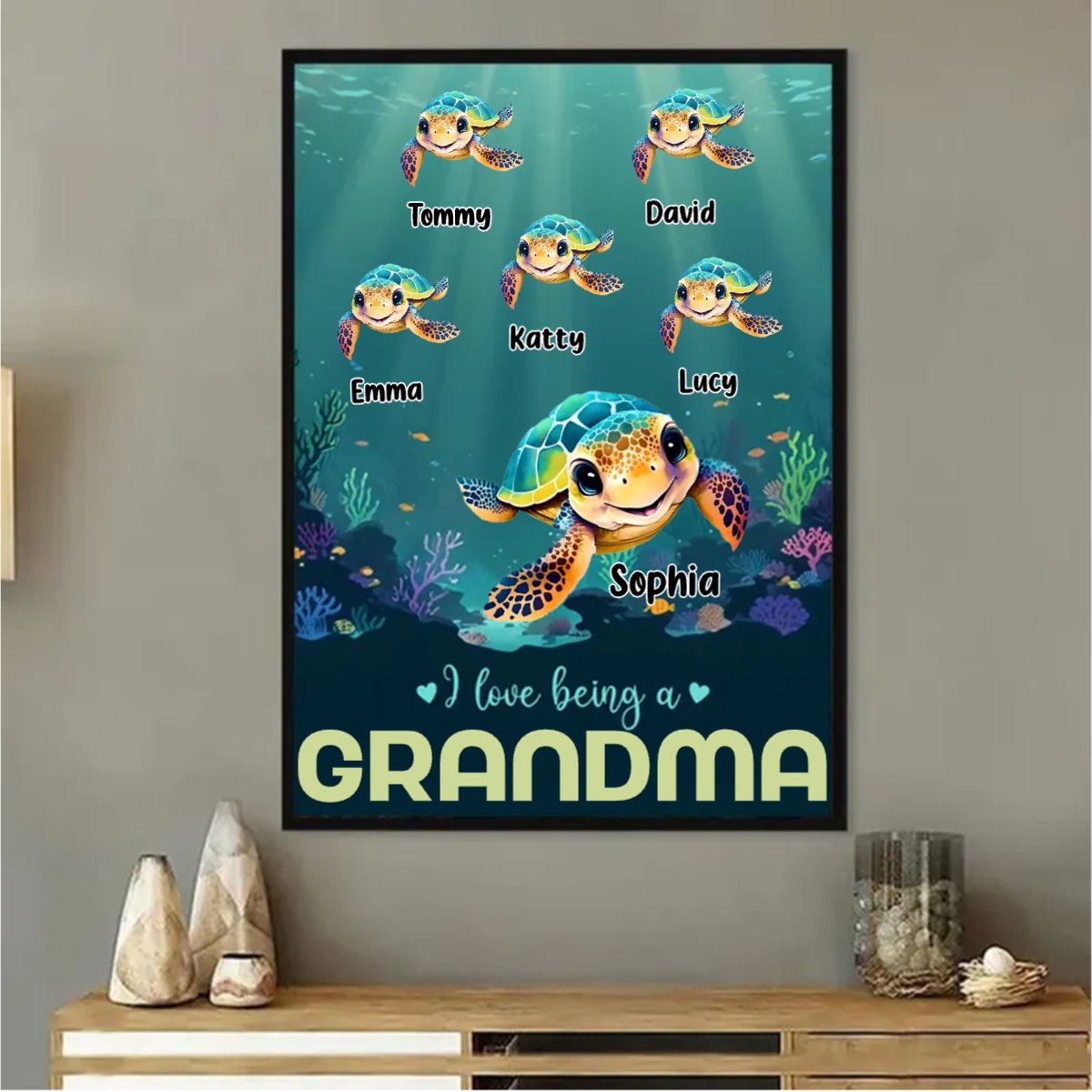 This Grandma Belongs To Turtle - Personalized Poster