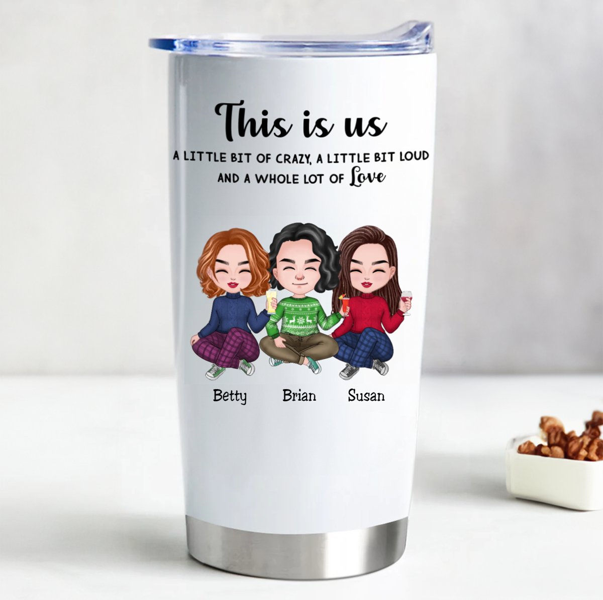 Gobelet This is Us - Gardez vos boissons chaudes ou froides, couvercle anti-fuite, acier inoxydable durable (LH)