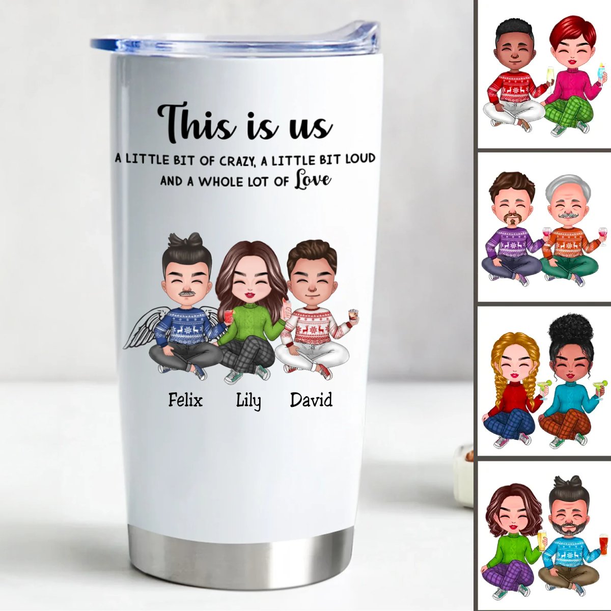 Gobelet This is Us - Gardez vos boissons chaudes ou froides, couvercle anti-fuite, acier inoxydable durable (LH)