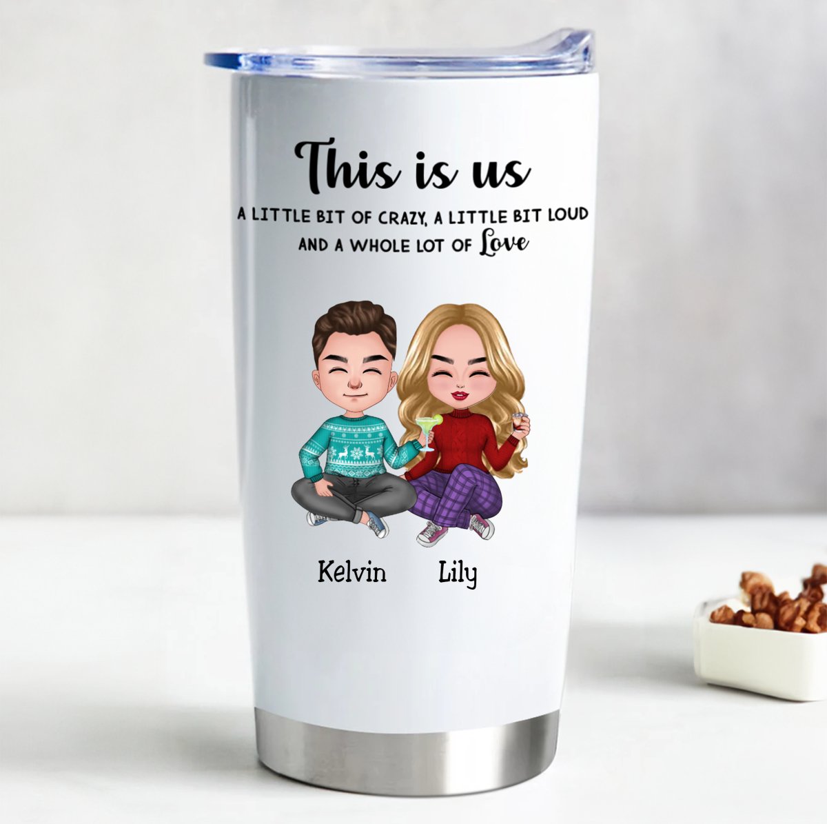 Gobelet This is Us - Gardez vos boissons chaudes ou froides, couvercle anti-fuite, acier inoxydable durable (LH)