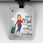 Travel Lovers - A Girl Who Loves Traveling - Personalized Custom Luggage Tag
