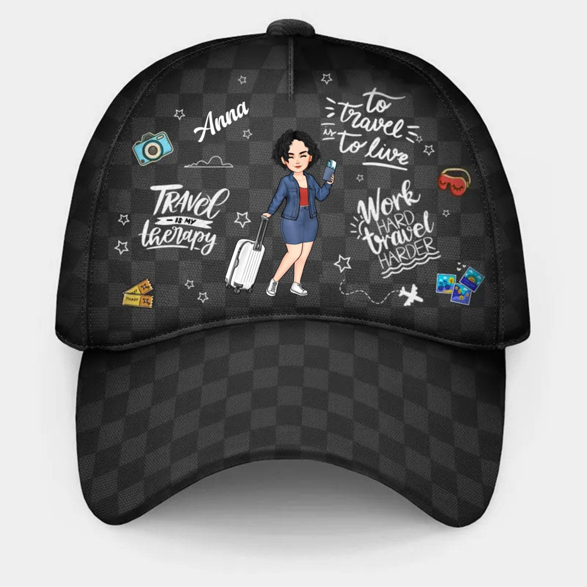 Travel Lovers -Travel Is My Therapy - Personalized Classic Cap