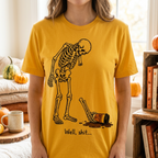 Funny Halloween Skeleton T-Shirt – "Well, Shit..." Pumpkin Spice Latte Tee