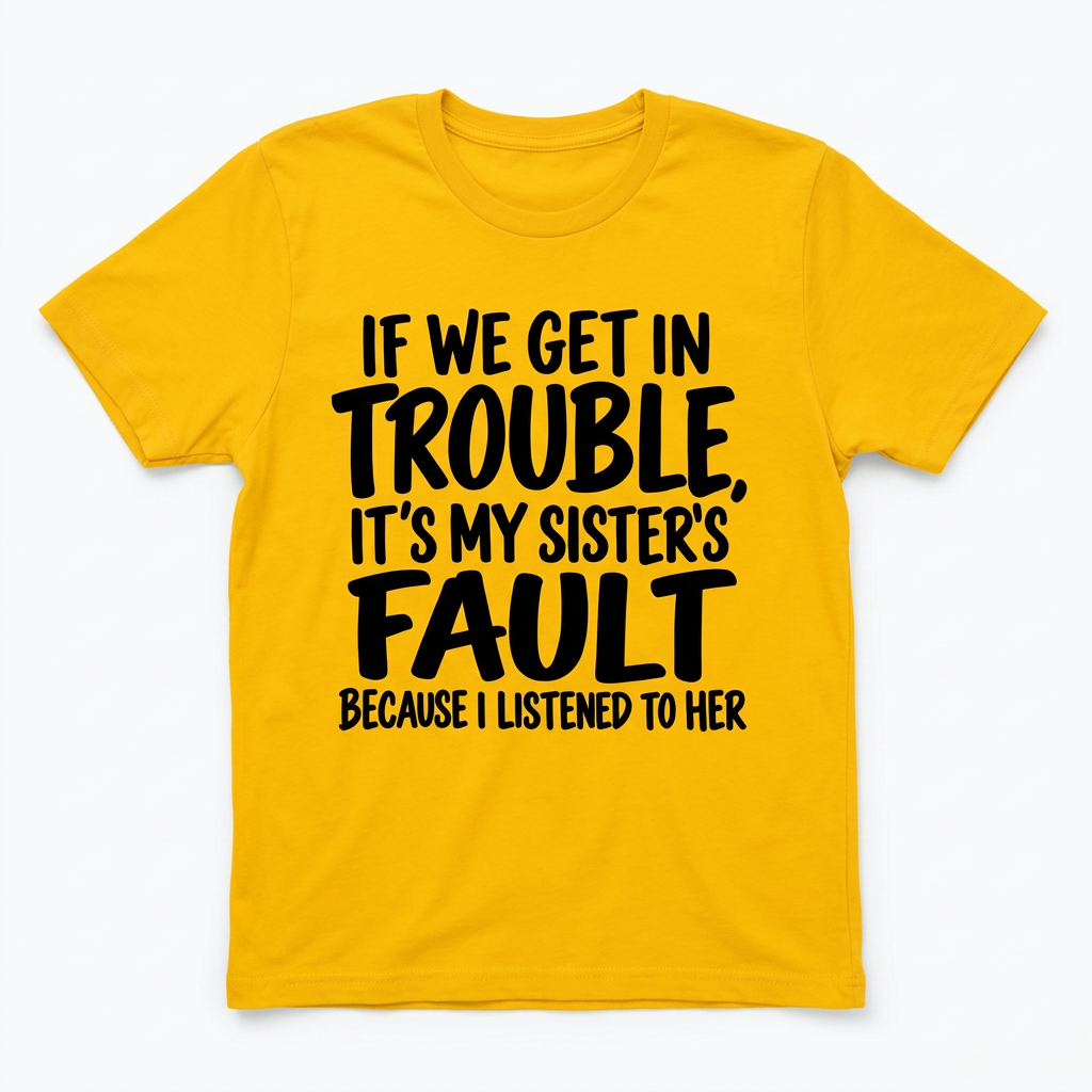 If We Get in Trouble It's My Sister's Fault Funny T-Shirt