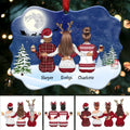 Up To 9 Girls - Custom Name Christmas Ornaments - Personalized Acrylic Ornament (Blue)