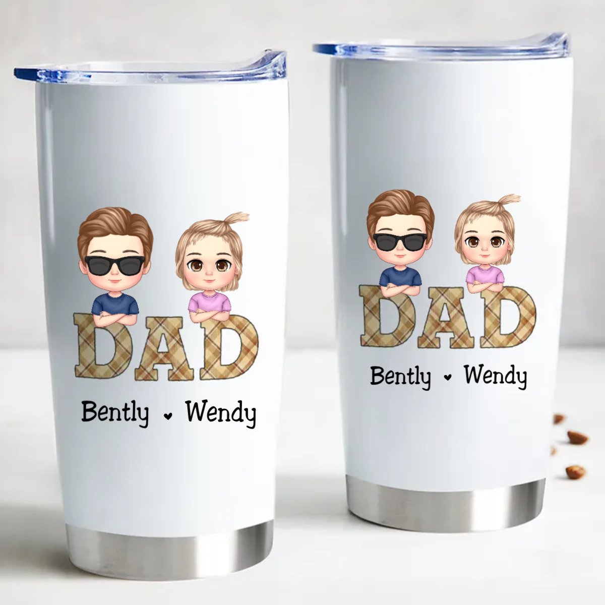 Vintage Dad Personalized Steel Tumbler - 20oz Magnificent Father's Day Gift