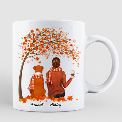 Life Is Better With A Dog Fall Season Personalized Dog Mom Coffee Mug