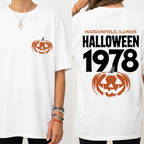 Vintage Halloween 1978 T-Shirt – Haddonfield Illinois Pumpkin Oversized Tee