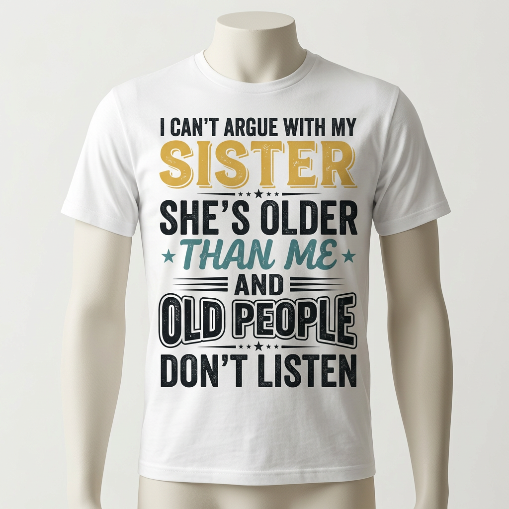 Funny Sister T-Shirt – I Can't Argue With My Sister
