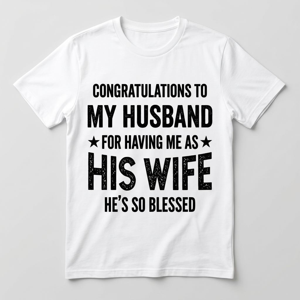 Congratulations to My Husband Funny Wife T-Shirt