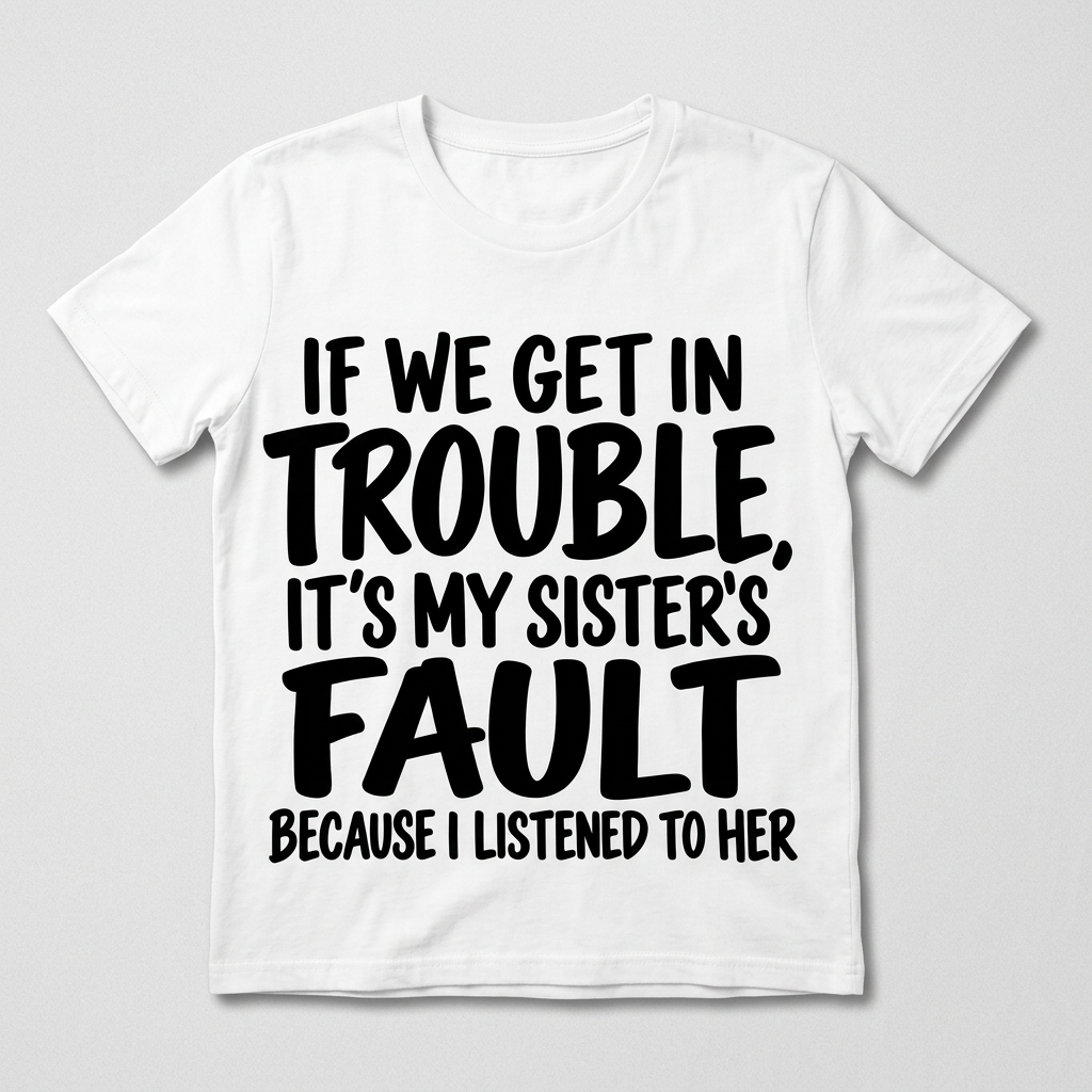 If We Get in Trouble It's My Sister's Fault Funny T-Shirt