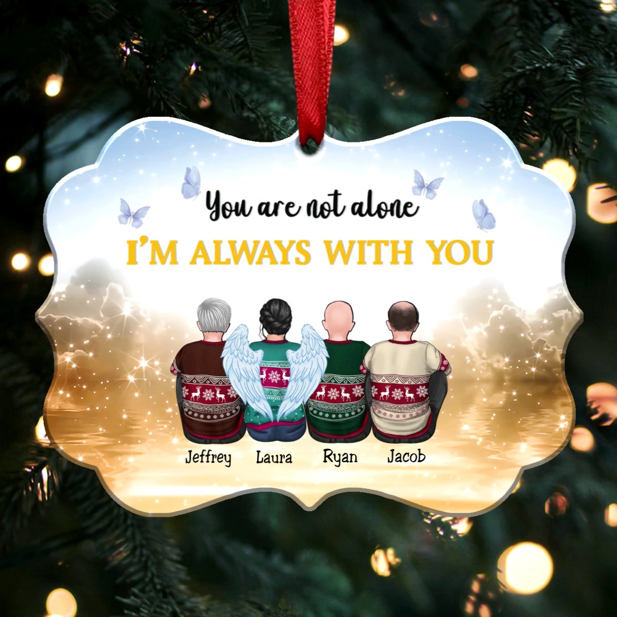 You Are Not Alone I'm Always With You (V1) - Personalized Christmas Ornament -(Heaven2)